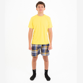 Mustard Plaid Pyjama Short set